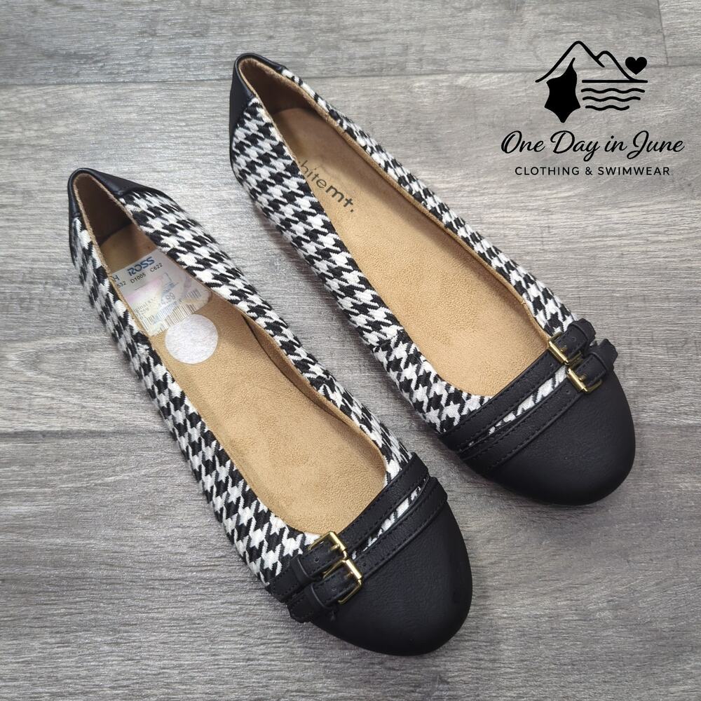 whitemt. Houndstooth Flats Size 7.5